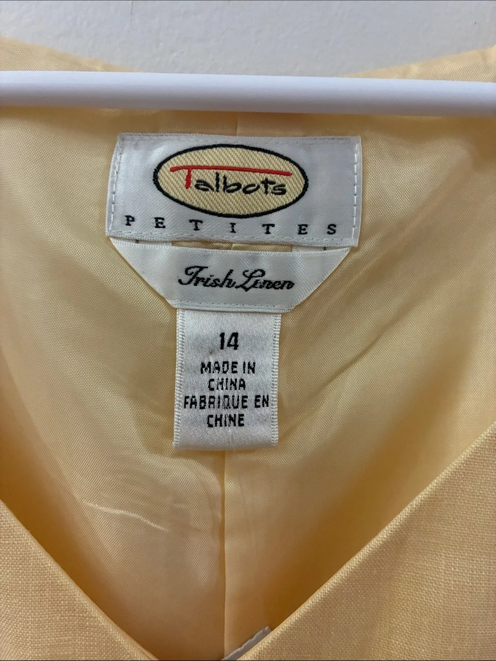 Talbots NWT Classic Yellow Sleeveless Irish Linen Dress - size 14P